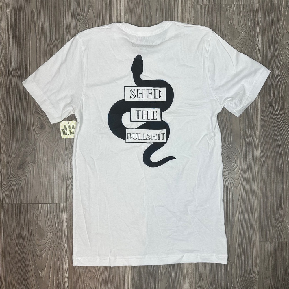 Inner Thoughts Shed‎ the BS Tee with Blue Watercolor Design